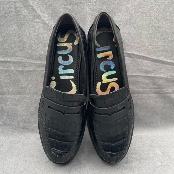 Circus by Sam Edleman Women’s Desmond Crocodile Print Loafers Black Sz 10 - Picture 6 of 9